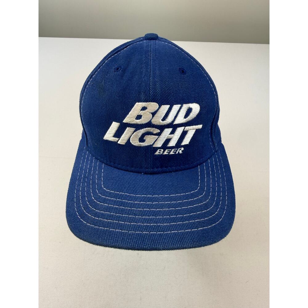 Vintage 90s Bud Light Beer Snapback Hat Blue 1995 Anheuser Busch Baseball Cap